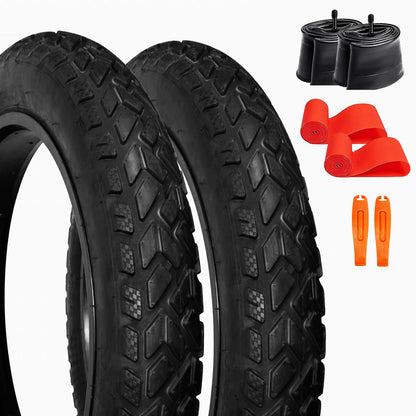 DURATREAD 20x3 heavy-duty puncture-resistant fat bike tire kit for e-bikes, includes tires,Schrader valve inner tubes, levers, and rim strips.