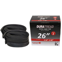 DURATREAD 26x2.1/2.4 heavy-duty butyl rubber inner tube with Schrader valve, durable replacement tube for bikes and e-bikes